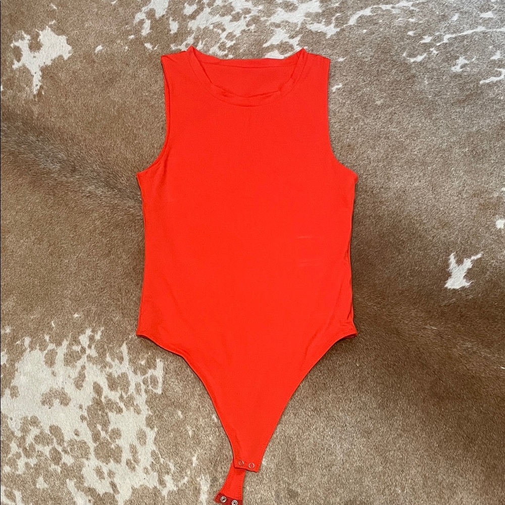 Vitality bright Orange/Red Sleeveless Bodysuit